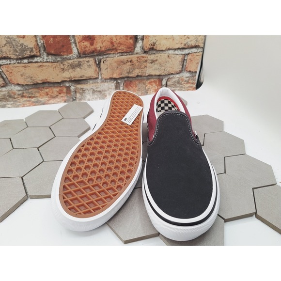Vans Slip On Pro Skate Shoes Pop Cush Mens Asphalt Pomegranate Shoes Size 7.5 - Picture 5 of 9